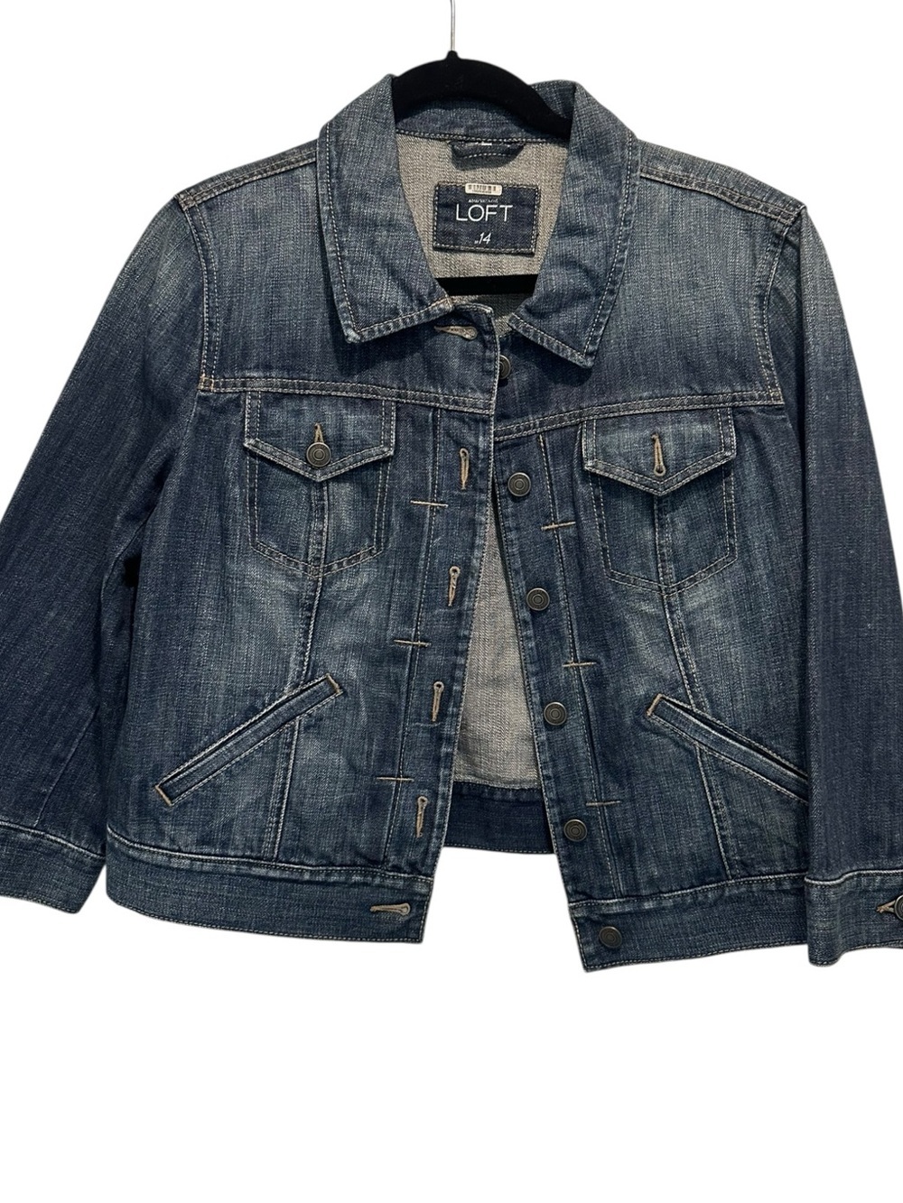 LOFT Denim Jean Jacket Size 14